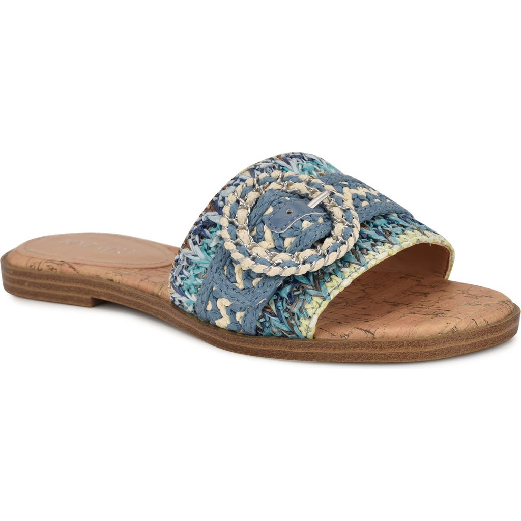 Shop Nine West Poland Slide Sandal In Medium Blue