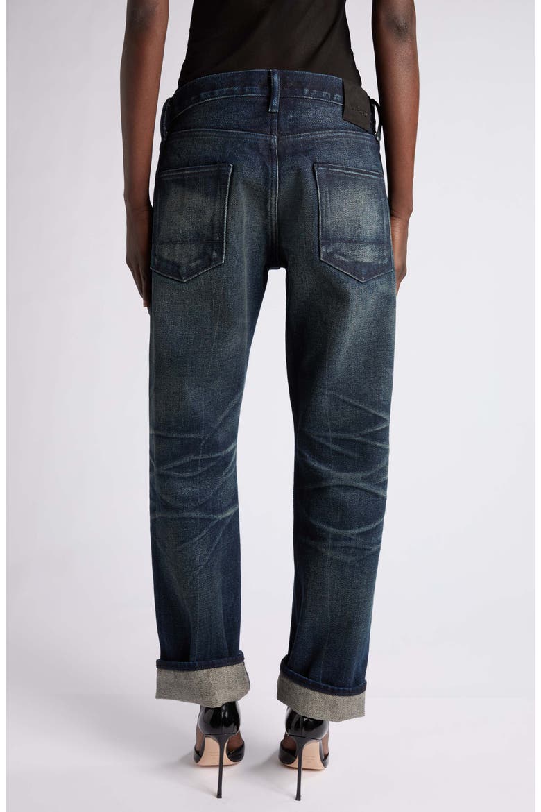 Low Rise Straight Leg Boyfriend Jeans, Alternate, color, MIDNIGHT