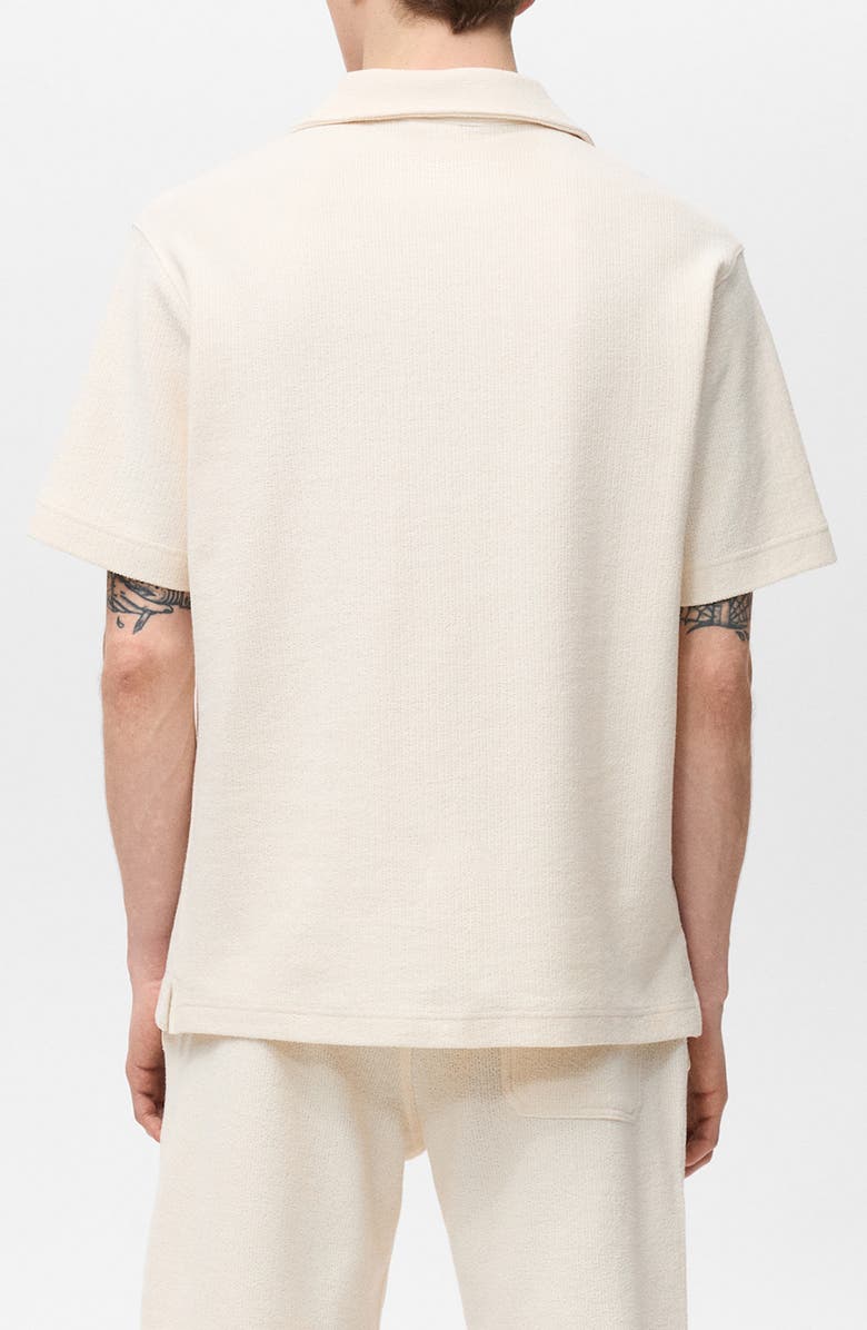 MANGO Ribbed Structure Cotton Blend Polo, Alternate, color, 