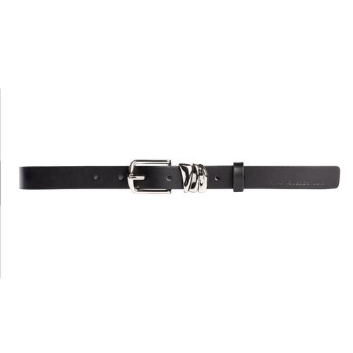 Black Suede Studio Boyfriend Belt In Black/silver