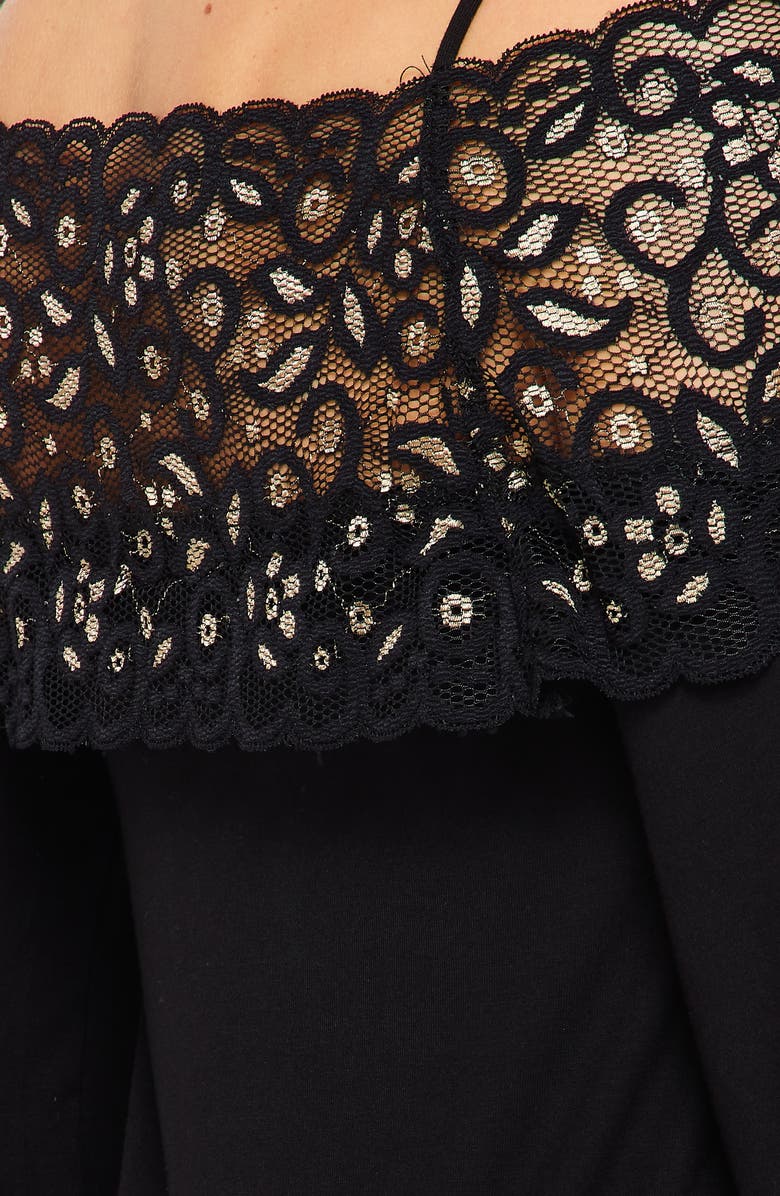 BLUEGREY Drop Shoulder Lace Tunic, Alternate, color, Charcoal