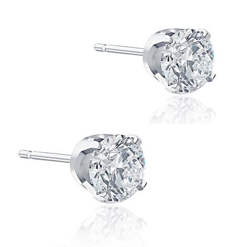 Bliss Diamond Certified 1 1/2ct Round Cut Diamond Studs In Silver