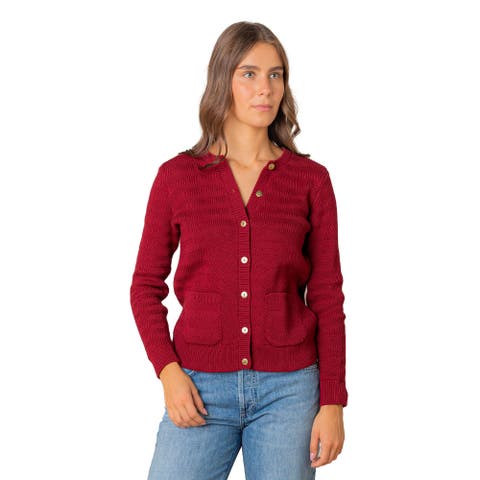 Organic Chevron Stitch Cardigan Sweater