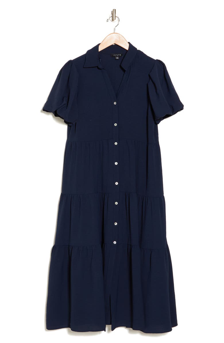 1.STATE Puff Sleeve Shirt Dress, Alternate, color, 