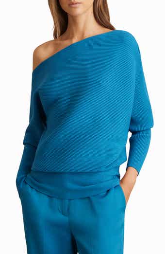 Reiss Lorna Off the Shoulder Rib Sweater
