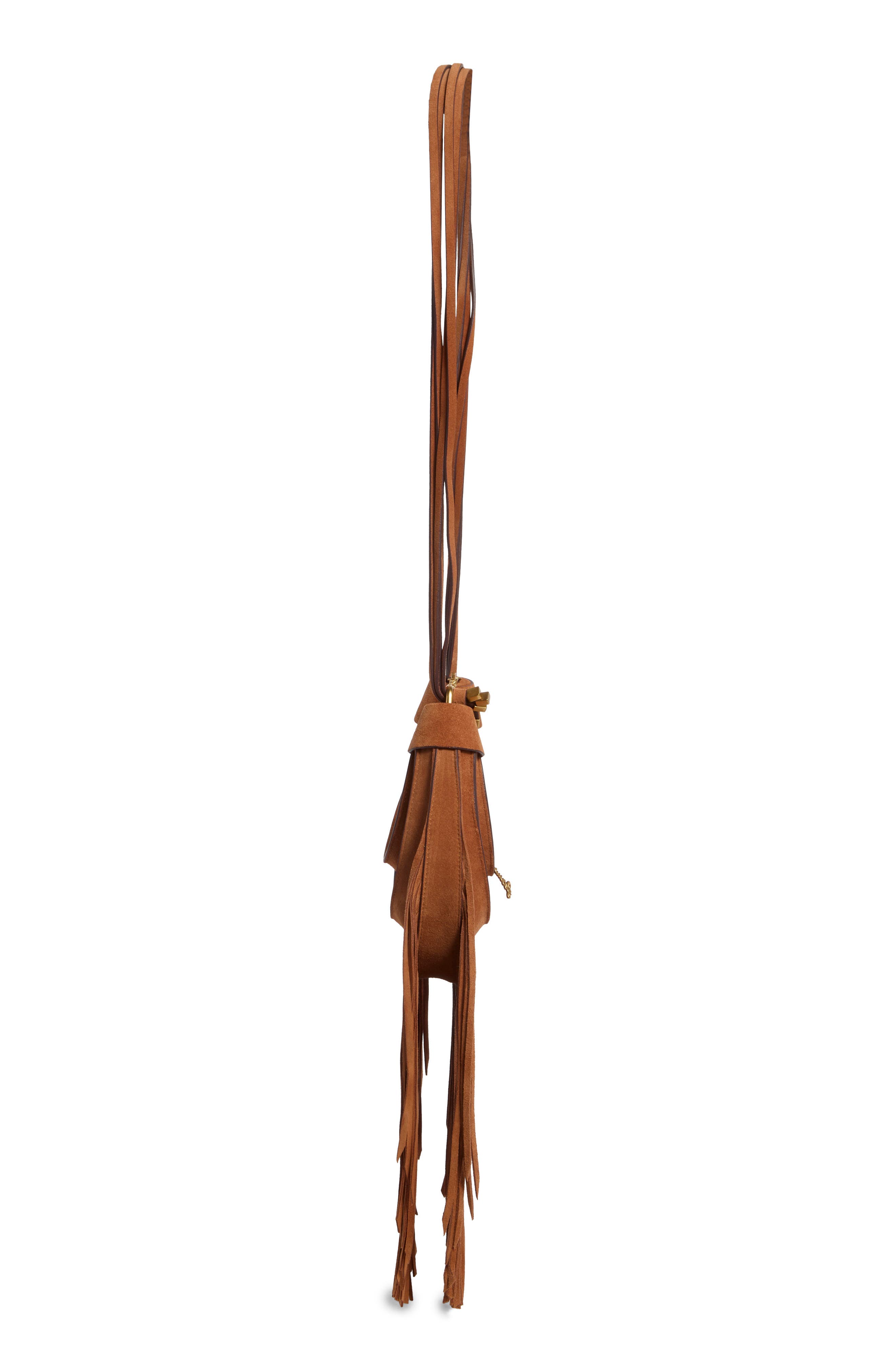 Fringe Leather Hobo Bag, Alternate, color, CUOIO