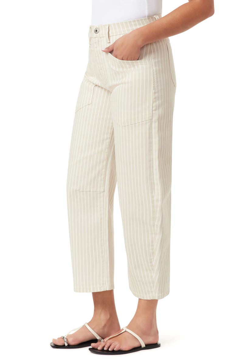 Kensie Barrel Leg Ankle Pants, Alternate, color, Harbor Stripe Almond Milk