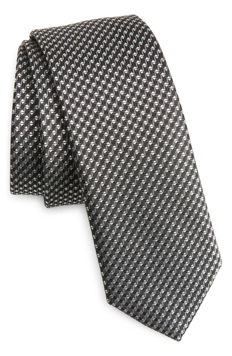 BOSS Geometric Silk Blend Tie, Main, color, 
