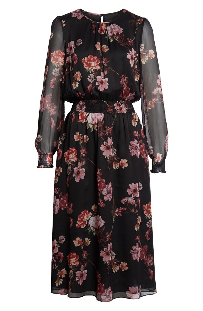 Vince Camuto Garden Fleur Chiffon Blouson Dress, Alternate, color, 