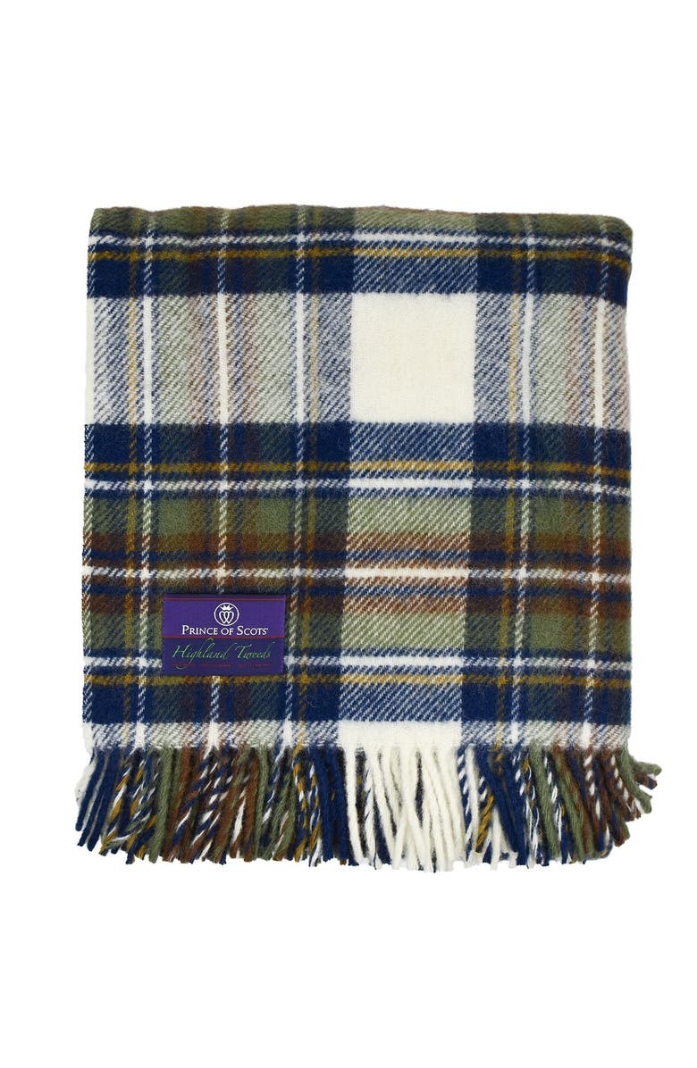 Prince of Scots Highland Tweeds Fluffy Throw, Alternate, color, Muted Blue Dress Stewart