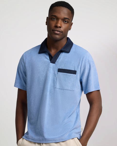 Towel Terry Pocket Johnny Collar Polo