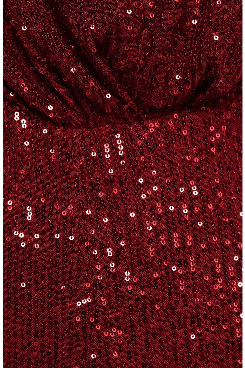 Khinna Sequin One-Shoulder Jumspuit, Alternate, color, RED