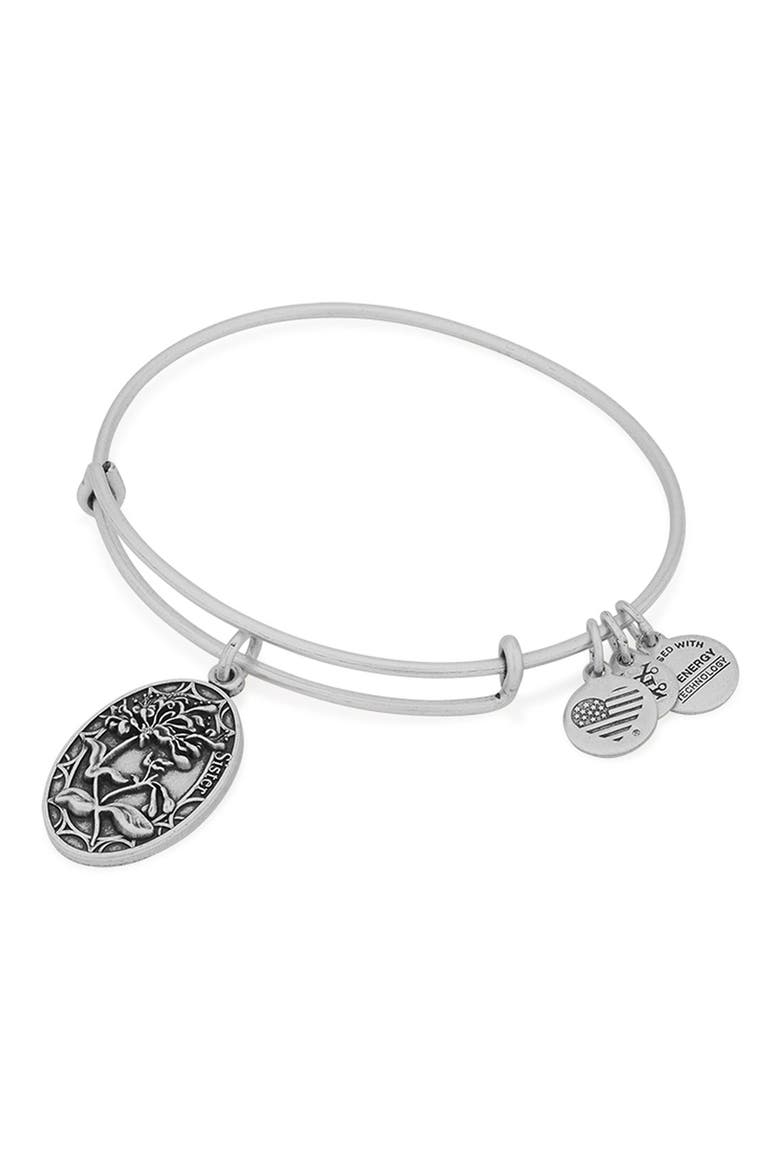 'I Love You Sister' Expandable Wire Bangle, Alternate, color, SILVER