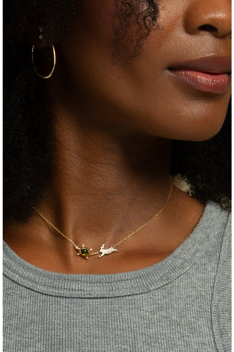 Slow & Steady Tortoise & Hare Pendant Necklace, Alternate, color, GOLD