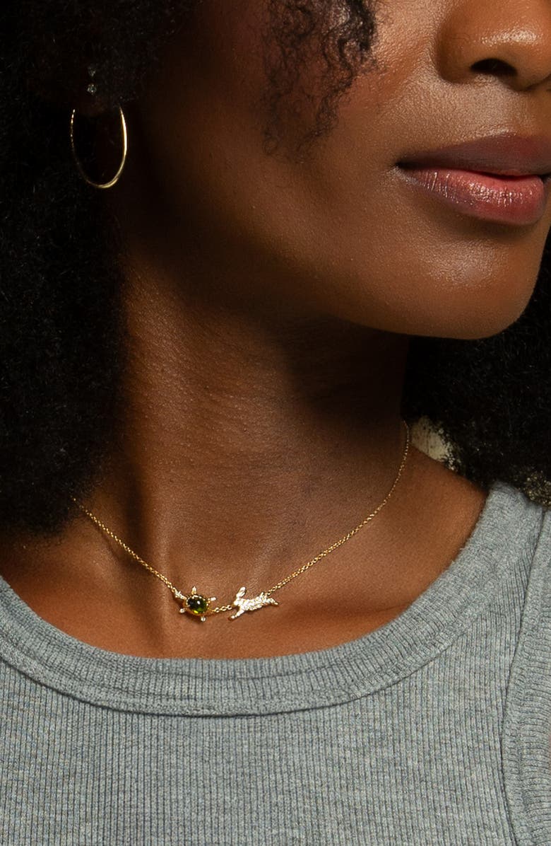 Monica Rich Kosann Slow & Steady Tortoise & Hare Pendant Necklace, Alternate, color, Gold