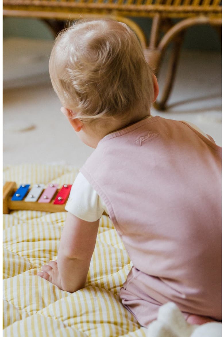 Organic Cotton French Terry Overalls, Alternate, color, SOFT PEONY