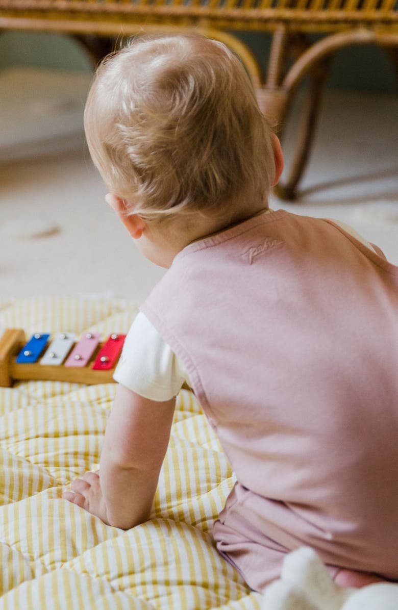 Pehr Organic Cotton French Terry Overalls, Alternate, color, Soft Peony