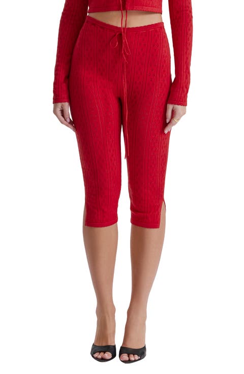 Abigail Pointelle Drawstring Capri Pants