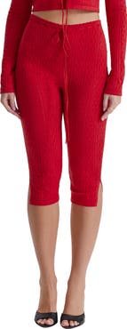 HOUSE OF CB Abigail Pointelle Drawstring Capri Pants