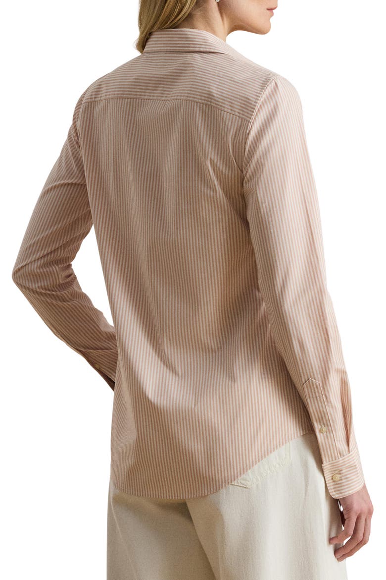 Stripe Stretch Cotton Button-Up Shirt, Alternate, color, SUNRISE BLUSH PINK/ WHITE