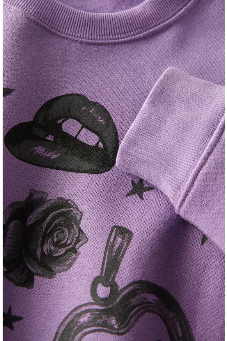 Kids' Oversize Graphic Sweatshirt, Alternate, color, PURPLE PETAL OLIVIA RODRIGO