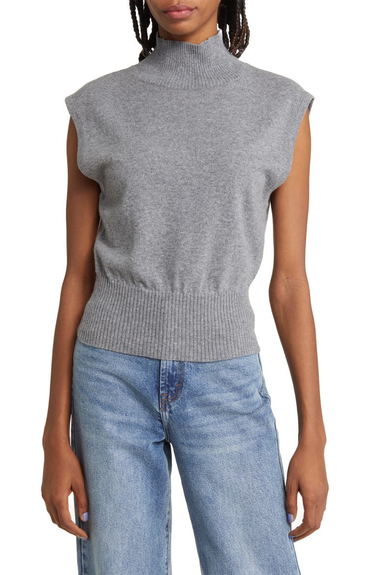 Arco Sleeveless Cashmere Sweater, Main, color, DARK GREY