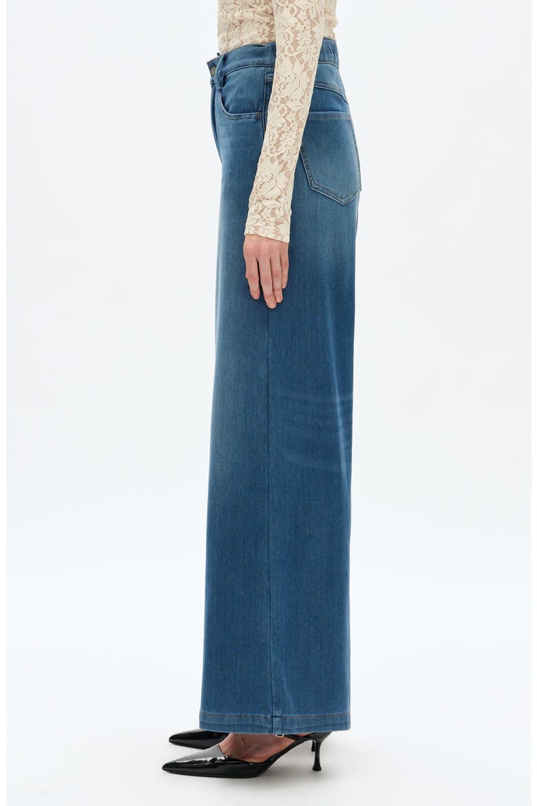 High Waist Wide Leg Jeans, Alternate, color, MEDIUM BLUE