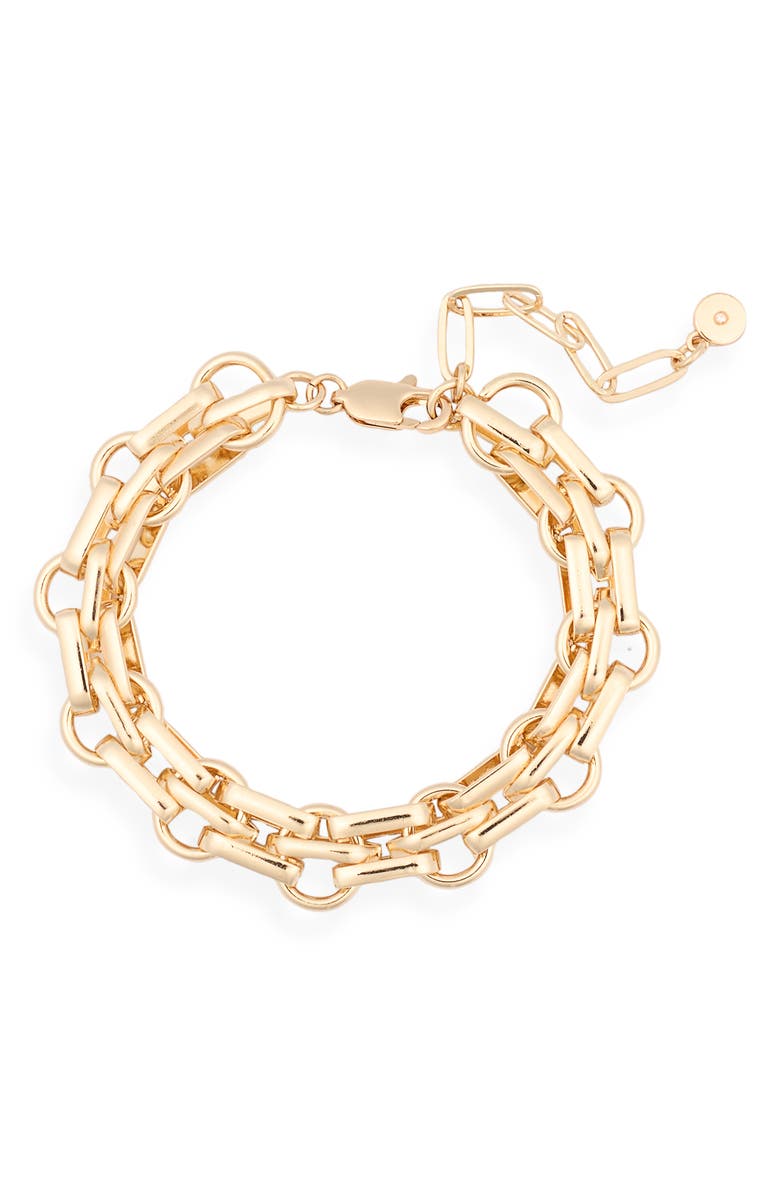 Ettika Interlocking Chain Bracelet, Main, color, Gold