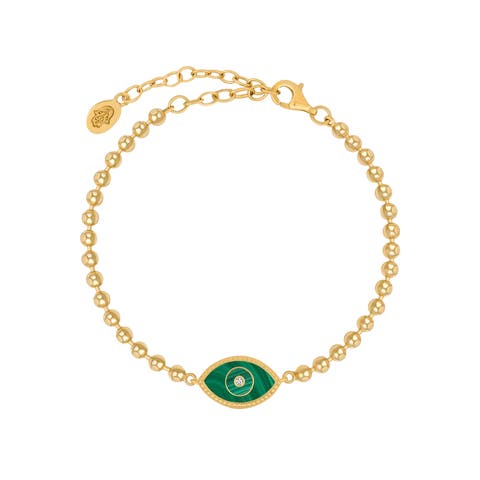 Bright Soul Evil Eye Malachite Gold Bracelet