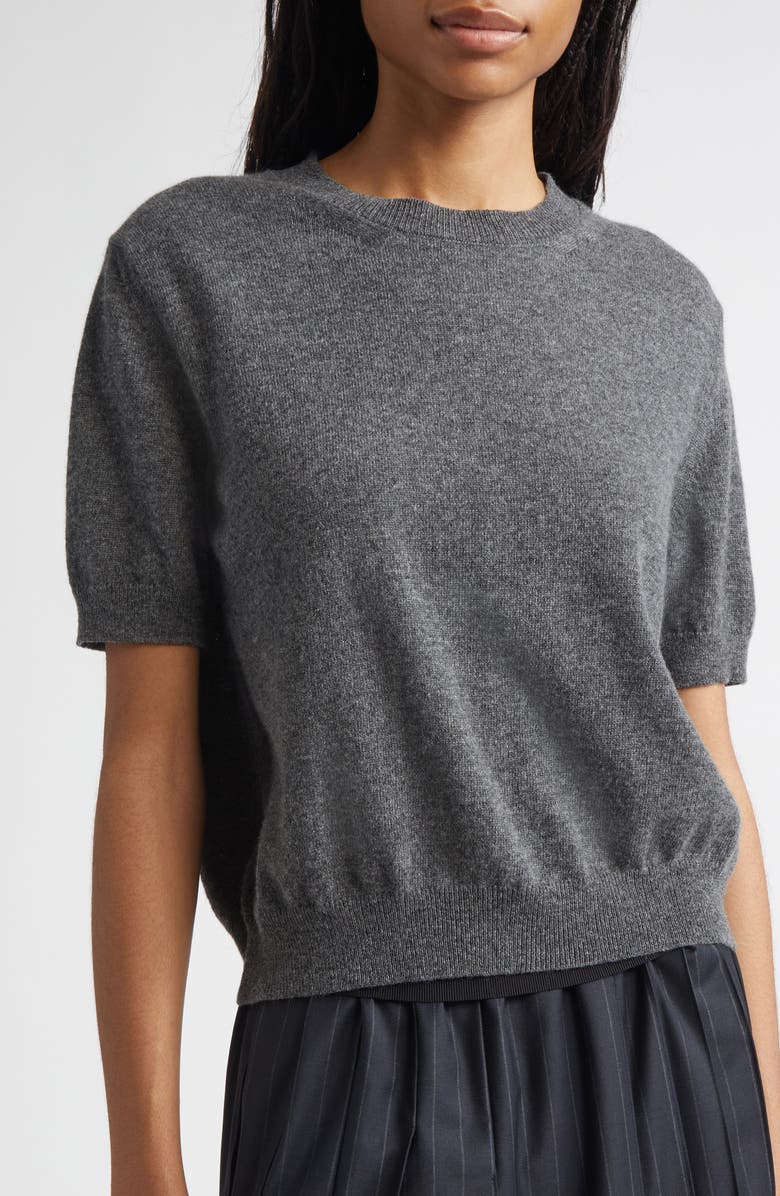 NACKIYÈ Short Sleeve Cashmere Sweater, Alternate, color, Smoke Mayfair