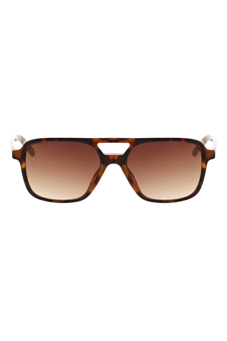 55mm Gradient Aviator Sunglasses, Main, color, BROWN DEMI