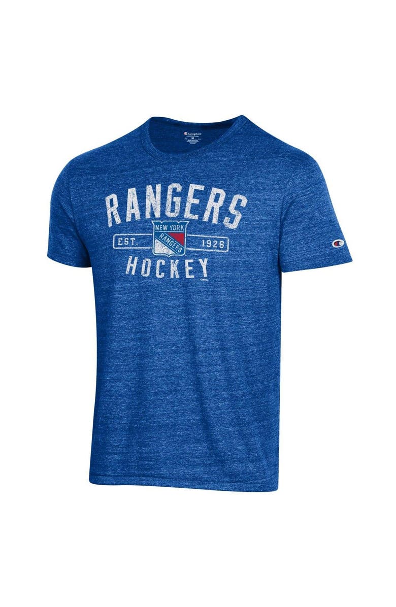 Champion Men's Champion Heather Royal New York Rangers Tri-Blend T-Shirt, Alternate, color,
