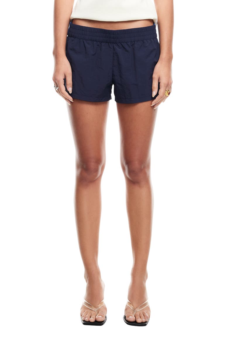 Twilight Stripe Low Rise Nylon Shorts, Main, color, MIDNIGHT