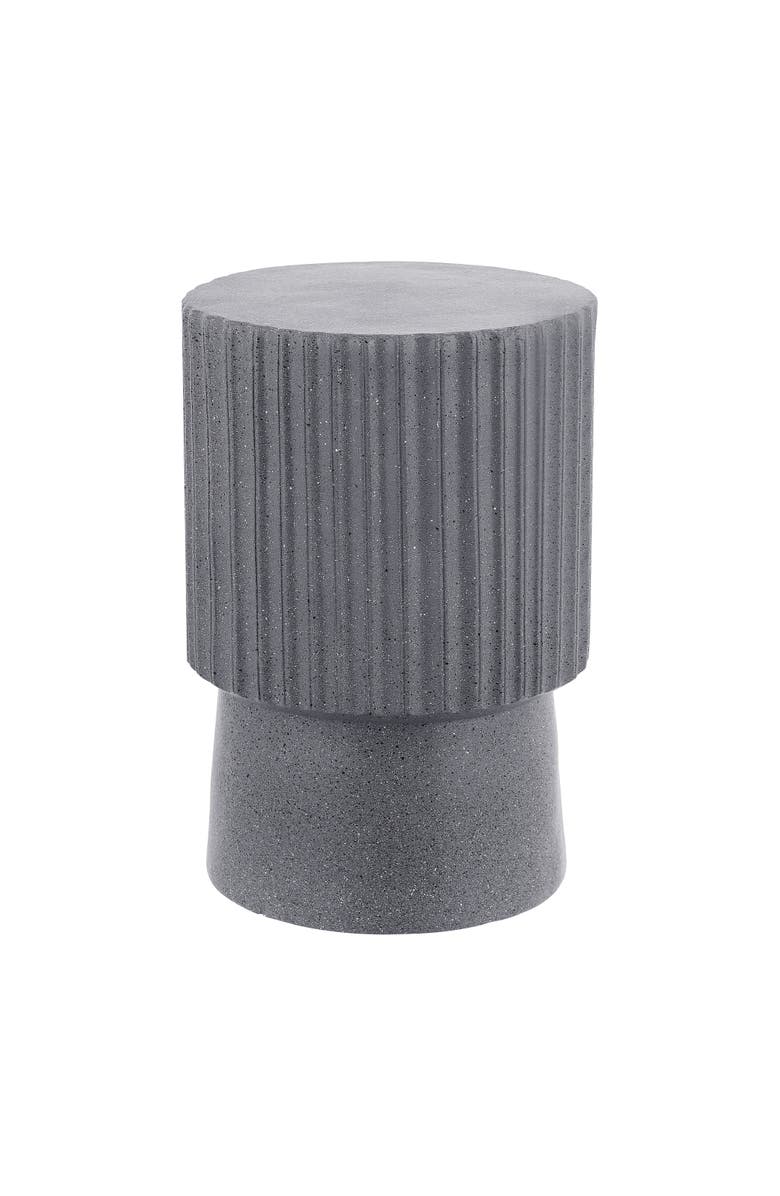 JONATHAN Y Louisa 19" Modern Art Deco Tambour Indoor/Outdoor Accent Table, Main, color, Gray Terrazzo