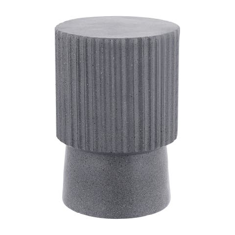 Louisa 19" Modern Art Deco Tambour Indoor/Outdoor Accent Table