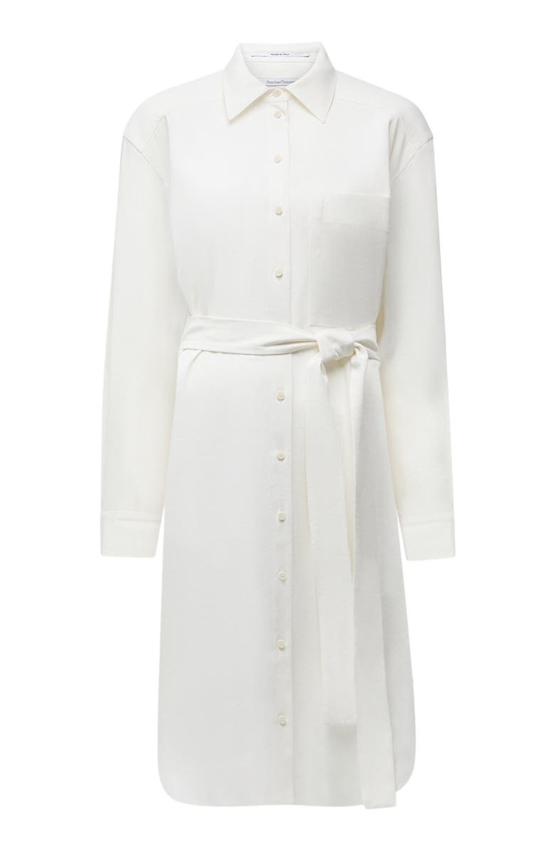 Another Tomorrow Pleat Back Shirt Dress, Alternate, color, Off-White