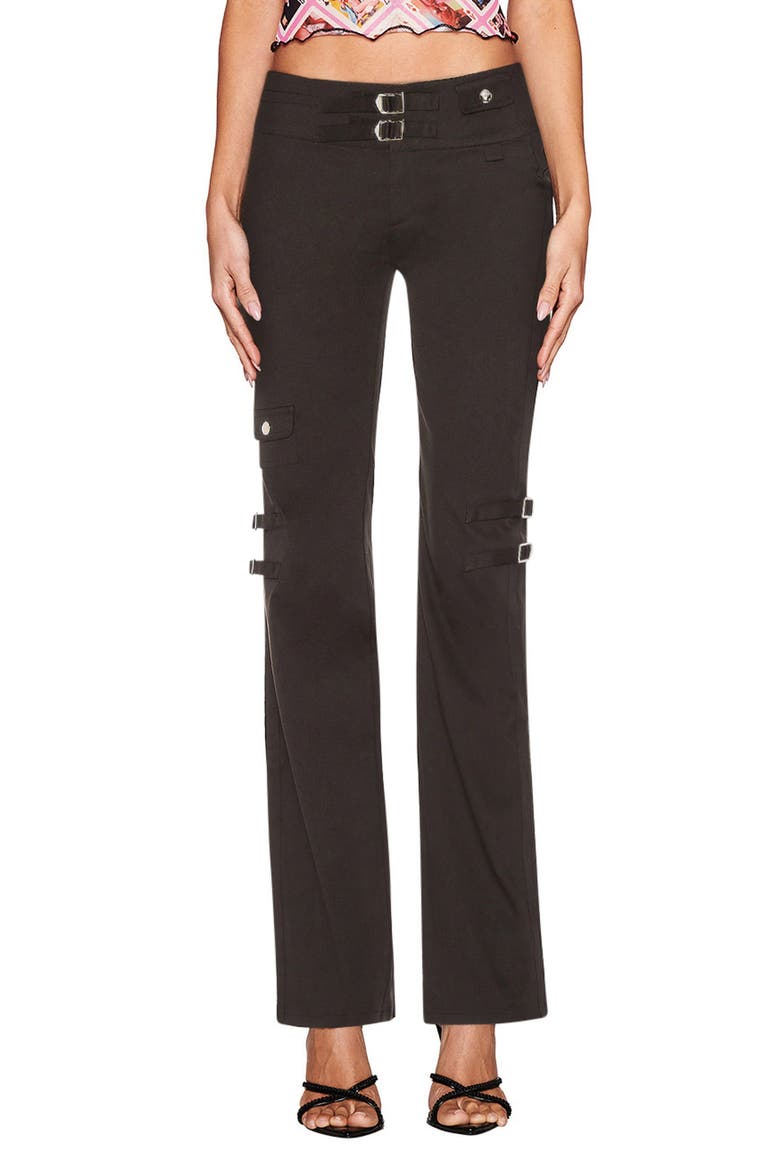 Adrienne Low Waist Straight Leg Pants, Main, color, BLACK