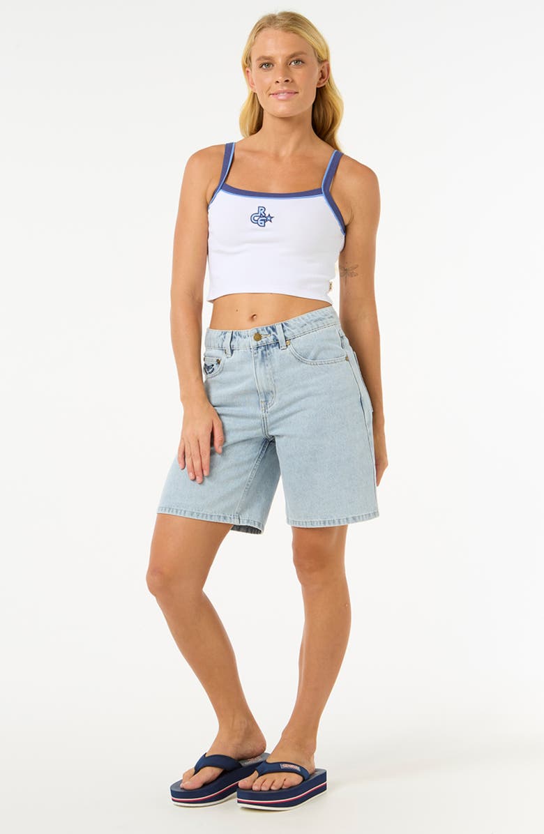 Rip Curl Las Dalias Rib Baby Tank, Alternate, color, Optical White