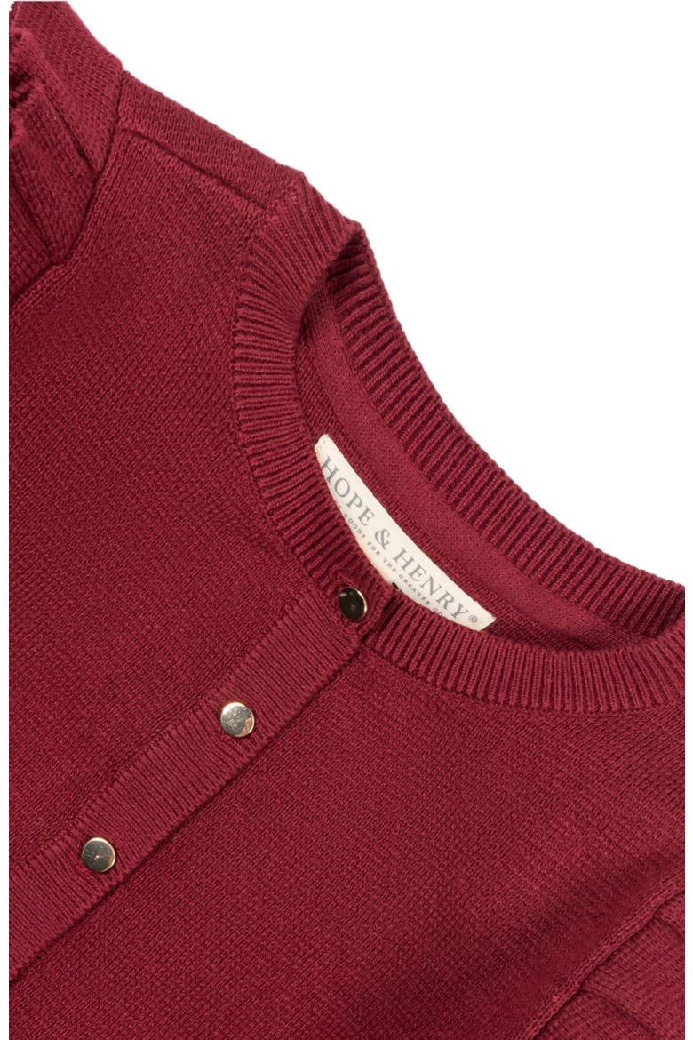Baby Girls' Organic Milano Ruffle Cardigan, Infant, Alternate, color, Oxblood