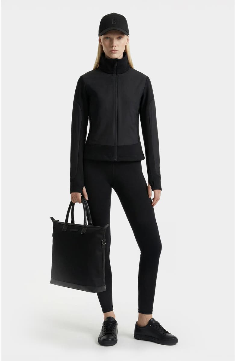 Rudsak Granada Zip-up Mixed Media Sweater Jacket, Alternate, color, Black