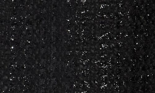 Eliza J Jewel Neck Short Sleeve Tweed Shift Dress In Black