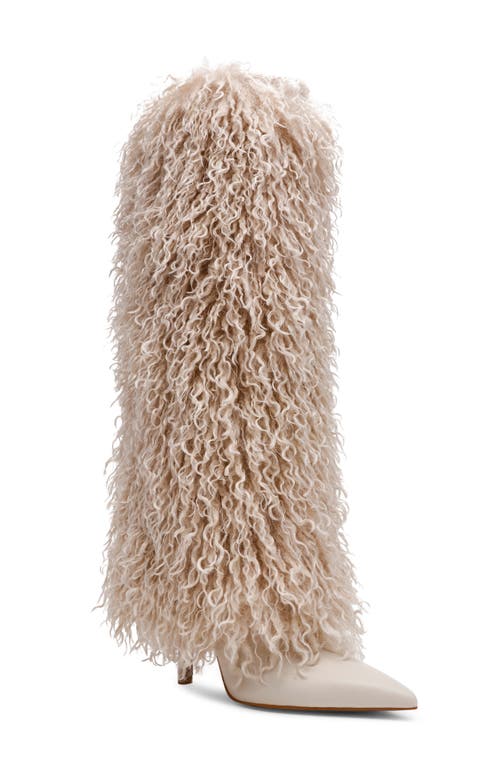 Steve Madden Icon Faux Fur Knee High Boot In Neutral