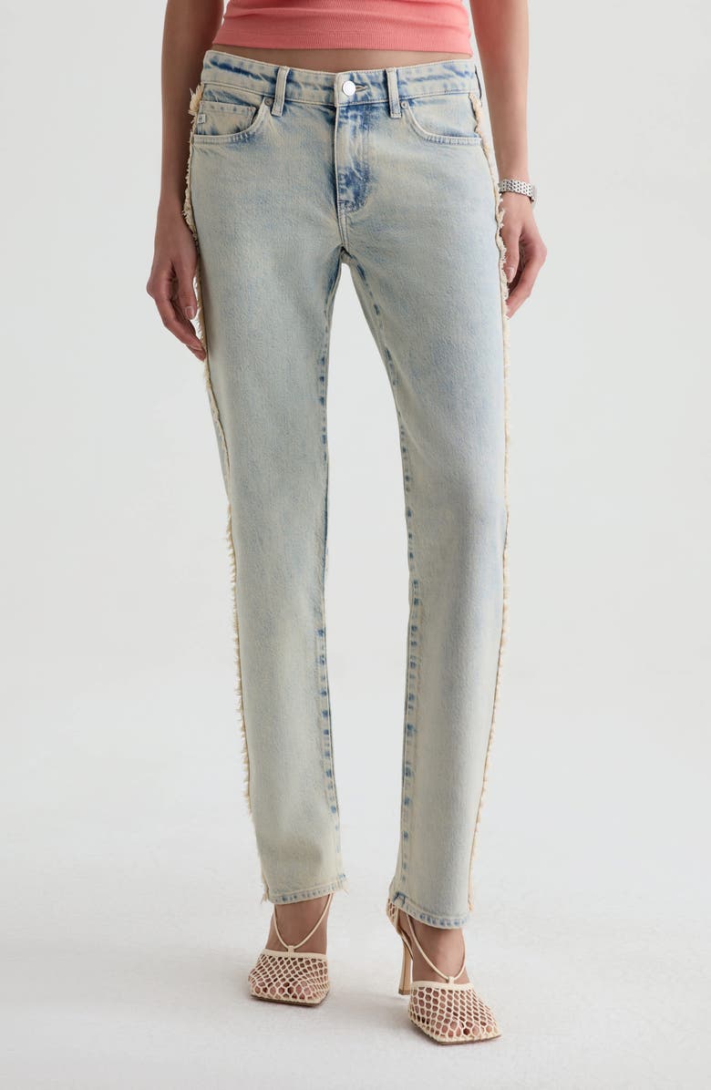 AG Sandra Low Rise Slim Straight Leg Jeans, Main, color, Mojave Khaki