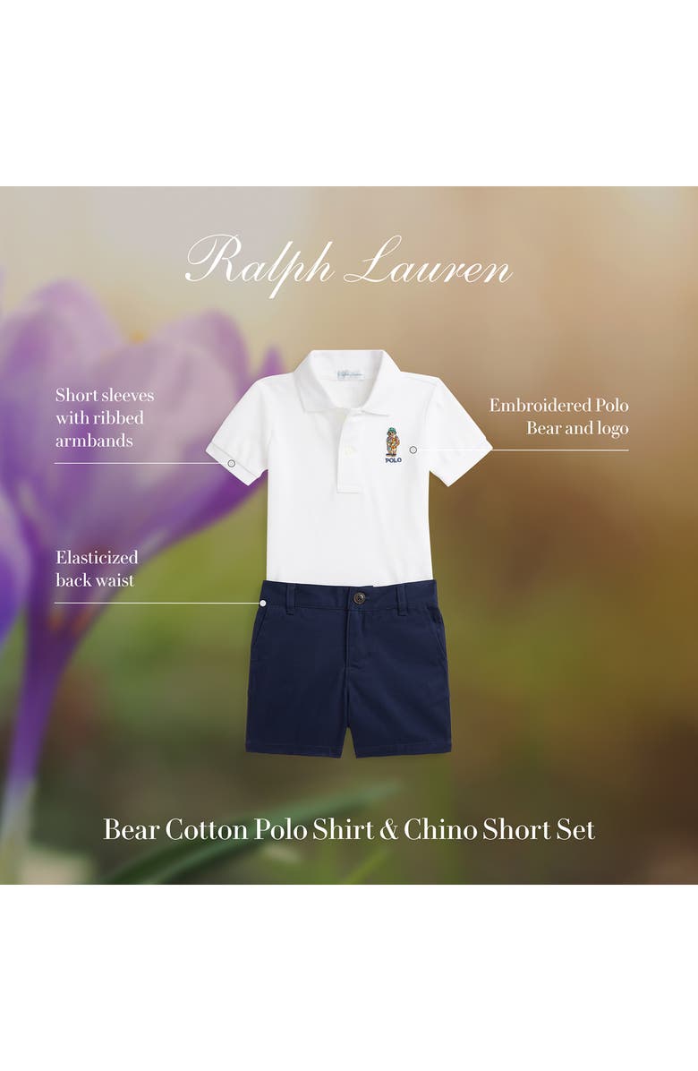 Ralph Lauren Embroidered Cotton Polo & Chino Shorts Set, Alternate, color,