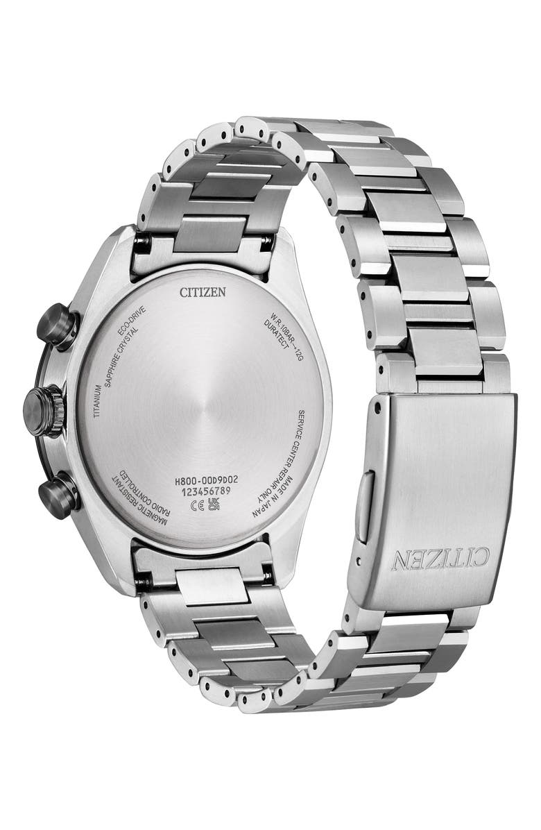 Citizen ATTESA Atomic Timekeeping Chronograph Super Titanium<sup>™</sup> Bracelet Watch, 42mm, Alternate, color, Dark Grey/ Silver