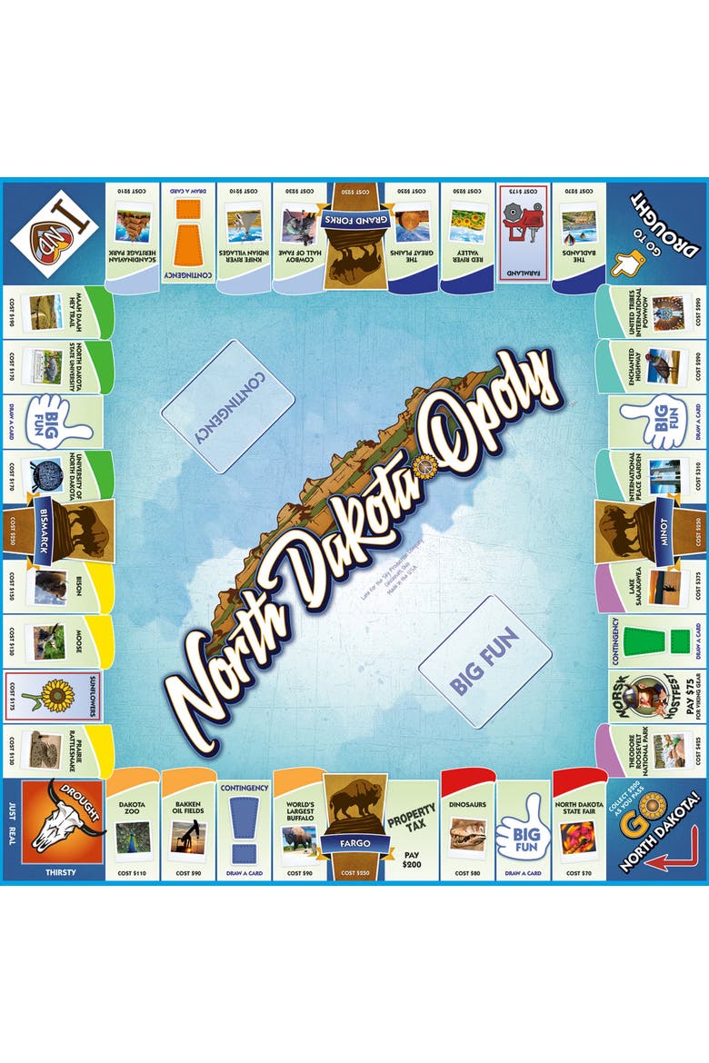 North Dakotaopoly Monopoly Board Game, Alternate, color, Multicolored