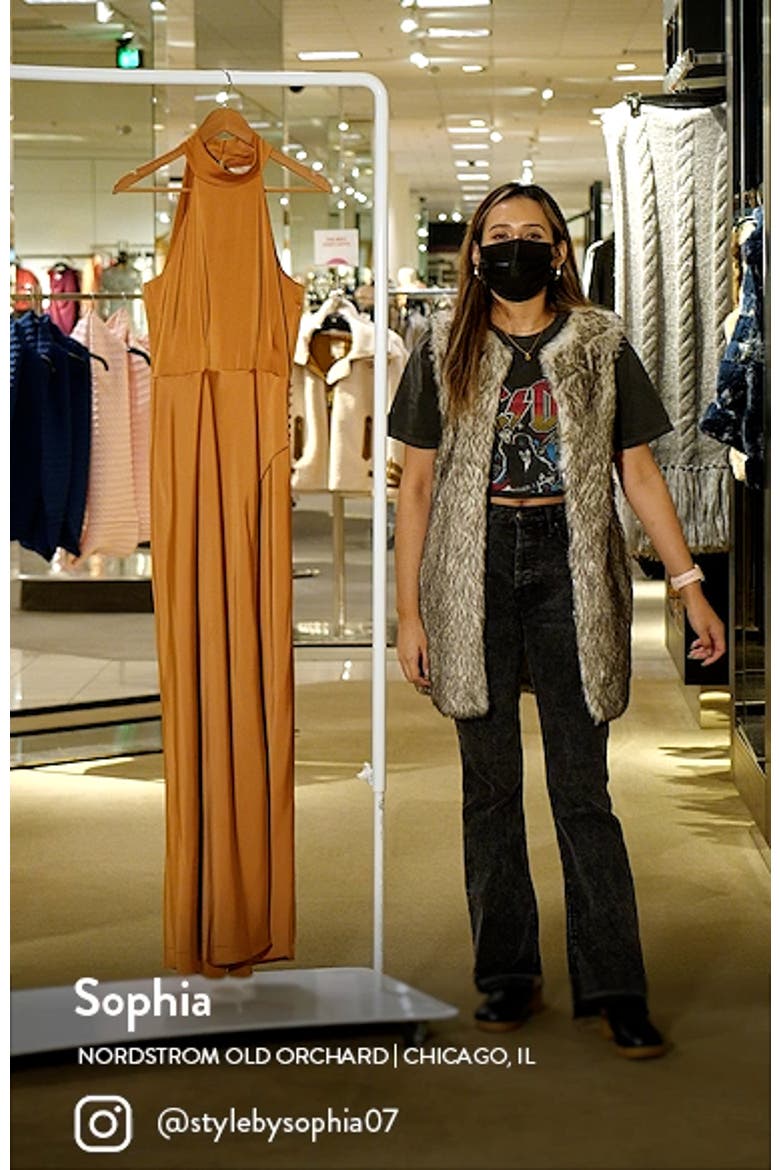 Cora Mock Neck Slit Front Maxi Dress video