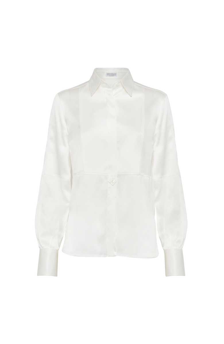 Brunello Cucinelli Satin shirt, Main, color, Ivory