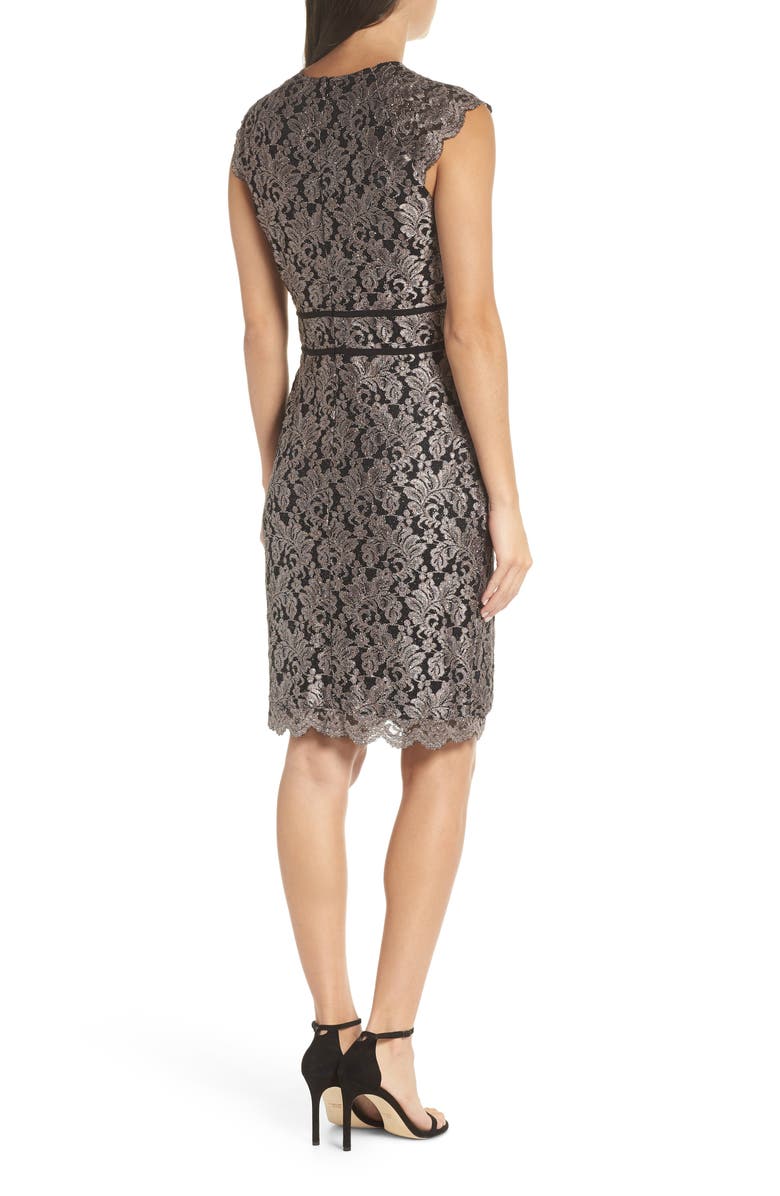 Morgan & Co. Scallop Detail Lace Dress, Alternate, color,
