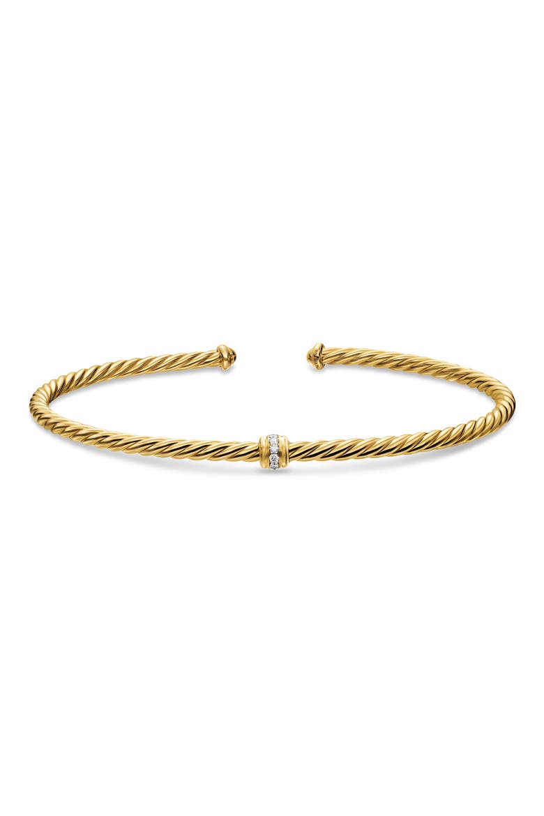 Micro Cablespira® Flex Center Station Bracelet in 18k Yellow Gold, 2.6mm, Alternate, color, GOLD